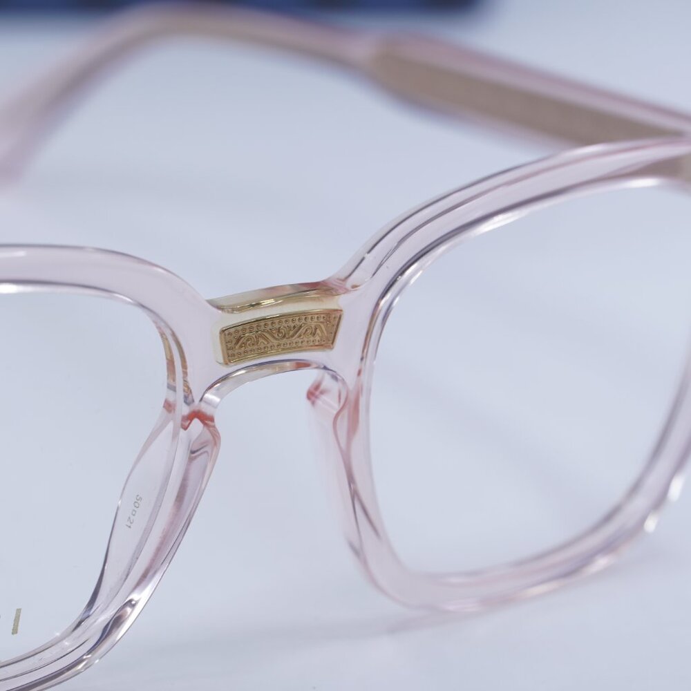 Gucci GG0184O 013 Square Eyeglasses - Transparent Pink 50mm - Picture 8 of 12